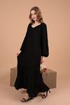 Viscose Fabric Casual Women's Dress-Black