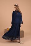 Платье женское из вискозной ткани-Темно синий