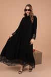 Платье женское из вискозной ткани-черное