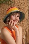 Hand Knitted Multicolored Straw Women's Hat-Colorful