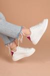 Women's Sneakers Sports Shoes-White/Fuchia