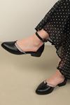 Women's Short Heeled Evening Shoes-Black