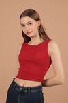 Camisole Fabric Halter Neck Women's Blouse-Red