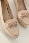 Women's Ballerinas with Stoned Bow Buckle-Skin color