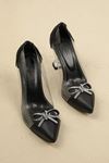 Transparent Women's Heeled Shoes-Black