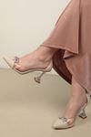 Прозрачные женские туфли на каблуке-кожа