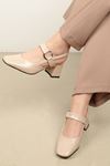 Patent Leather Women's Heeled Shoes-Nude