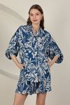 Комплект женских шорт из вискозной ткани-Синий