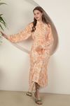 Женское платье Jesica из ткани с цветочным узором-Оранжевый