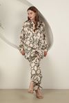 Satin Fabric Patterned Women's Suit-Mint