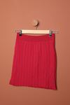 Knitwear Women's Pleated Skirt-Red
