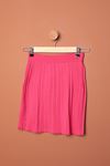 Knitwear Women's Pleated Skirt-Fuchsia