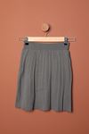 Трикотаж Женская плиссированная юбка-Темно серый