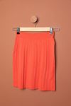 Трикотаж Женская плиссированная юбка-Оранжевый