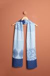 Женская шаль с минимальным узором-Синий