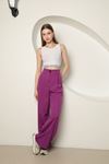 Atlas Fabric Women's Palazzo Trousers-Purple