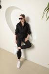 Shiny Fabric Women's Suit-Black