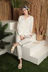 Shiny Fabric Women's Suit-White