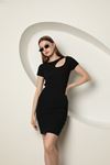 Camisole Drop Collar Women's Dress-Black