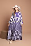 Viscose Printed Women's Geometric Dress-Purple