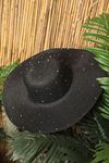 Full Stone Wide Women's Straw Hat-Black