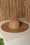 Full Stone Wide Women's Straw Hat-Light Brown