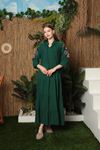 Viscose Fabric Women's Dress-Emerald Green