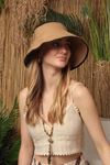 Женская соломенная шляпа светло-коричневая