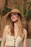 Женская соломенная шляпа-светло-коричневая